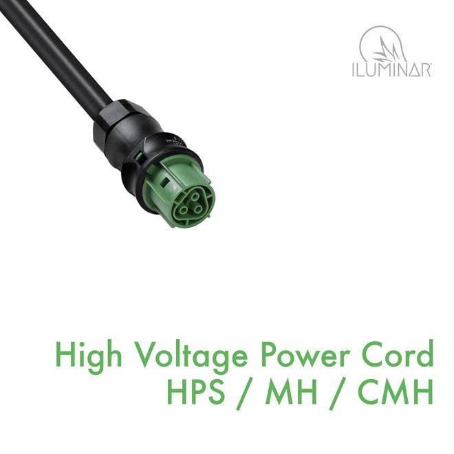 High Voltage Wire Whip HID Power Cord - HPS / CMH (Wieland)