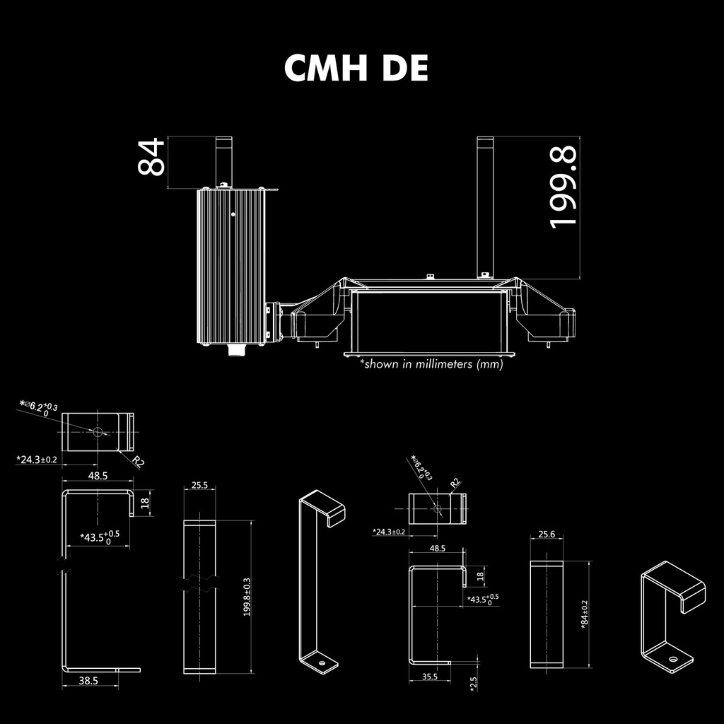  C-Hanger for DE CMH 1000 / 630 fixture (1 pair with bolts)