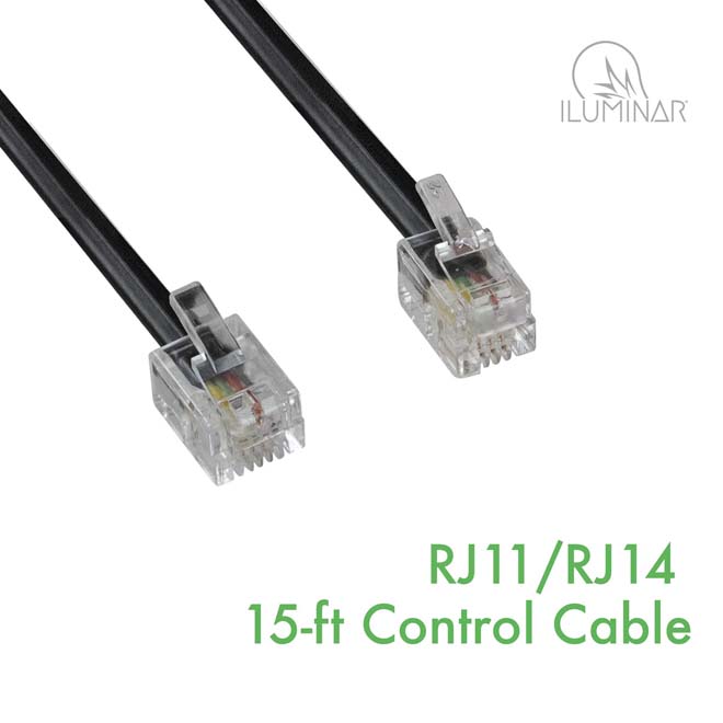 RJ11/RJ14 15ft Dimmer Cord, ILUMINAR Lighting